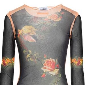 Jean Paul Gaultier Mesh Long Sleeve Crop Top